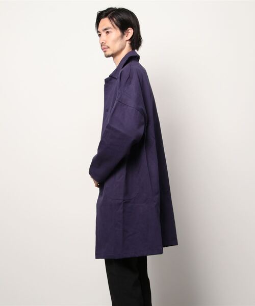 Yarmo（ヤーモ）の「YARMO(ヤーモ) Duster Coat ダスターコート（ステンカラーコート・メンズ・ネイビー/カーキ・42/40）」の3枚目の写真