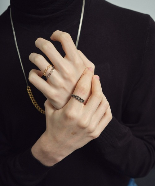 and cloud（アンドクラウド）の「Gradation Ring S（リング・レディース・イエローゴールド/シルバー/ブラック・LL/M）」の6枚目の写真