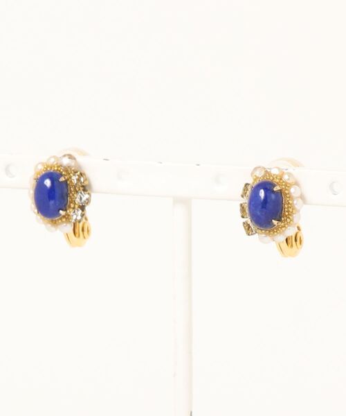 tone(トーン)の「【malle la brocante/マルラブロカント】天然石とヴィンテージパールの痛みにくい不規則オーバルイヤリング(イヤリング・レディース・ホワイト/ブルー/ピンク・FREE)」の17枚目の写真