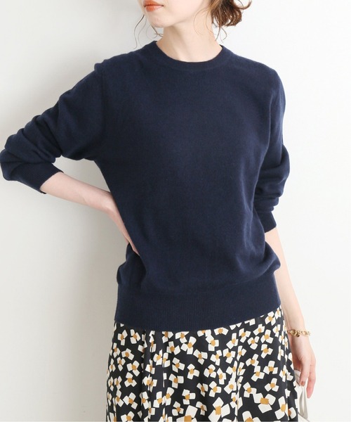 極美品☆イエナ カシミア100% 柔らか クルーネックニット プルオーバー 秋色 セール】カシミヤクルーネックプルオーバー◇（ニット/セーター