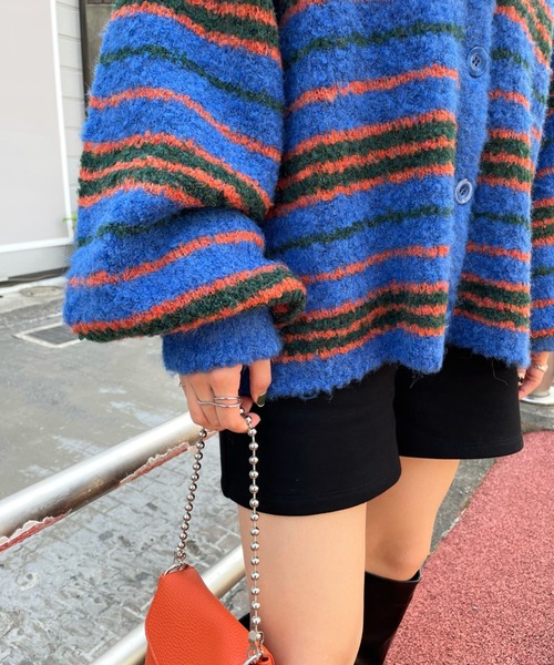 WHO'S WHO gallery（フーズフーギャラリー）の「ブークレボーダーカーデ（カーディガン/ボレロ・レディース・ブラック/パープル/オフホワイト/ブルー・FREE）」の7枚目の写真