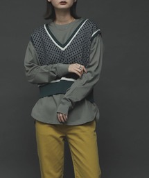 SENSE OF PLACE by URBAN RESEARCH | 2WAYジャガードショートニットベスト(ニット/セーター)