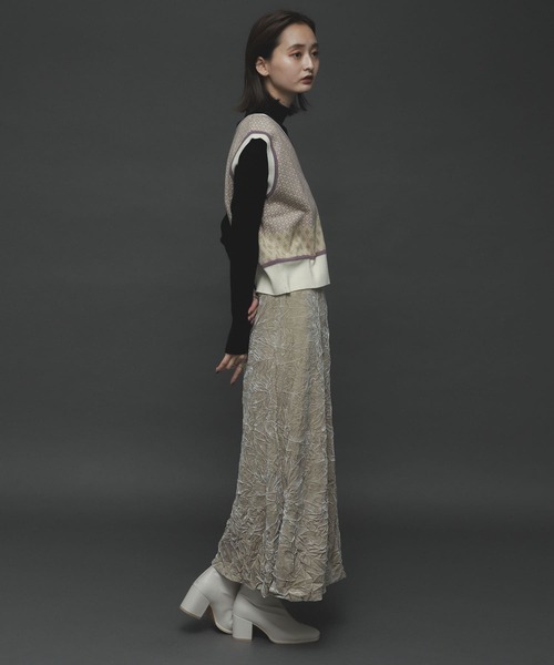 SENSE OF PLACE by URBAN RESEARCH(センスオブプレイスバイアーバンリサーチ)の「2WAYジャガードショートニットベスト(ニット/セーター・レディース・ベージュ/グリーン/アイボリー・ONE)」の6枚目の写真