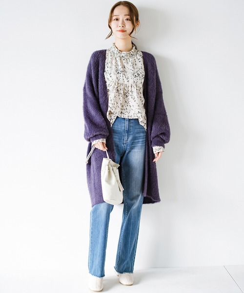 haco!(ハコ)の「あなたのにおいがうつって嬉しくなった 今日もこっそり置いて帰ろうかな サッと羽織って色っぽいフェイクファーカーディガン by you made me(カーディガン/ボレロ・レディース・ベージュ系その他/パープル系その他・1/2)」の4枚目の写真
