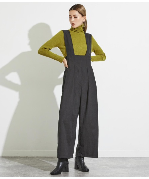 Settimissimo（セッティミッシモ）の「ピーチハイウエストサロペット（サロペット/オーバーオール・レディース・ブラック/ベージュ・FREE）」の2枚目の写真