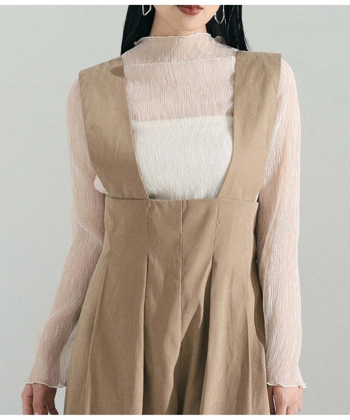 Settimissimo（セッティミッシモ）の「ピーチハイウエストサロペット（サロペット/オーバーオール・レディース・ブラック/ベージュ・FREE）」の10枚目の写真