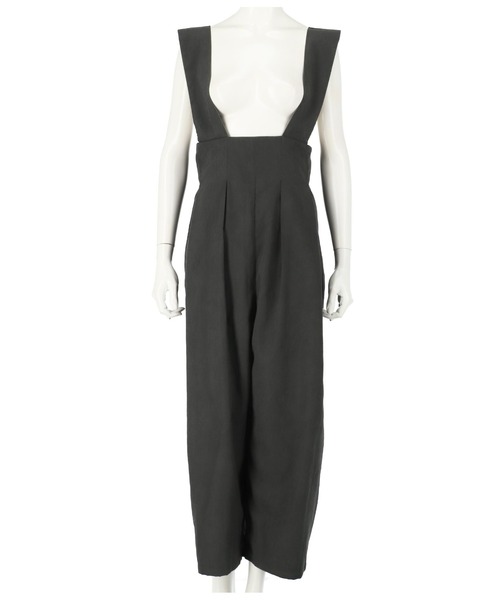 Settimissimo（セッティミッシモ）の「ピーチハイウエストサロペット（サロペット/オーバーオール・レディース・ブラック/ベージュ・FREE）」の8枚目の写真