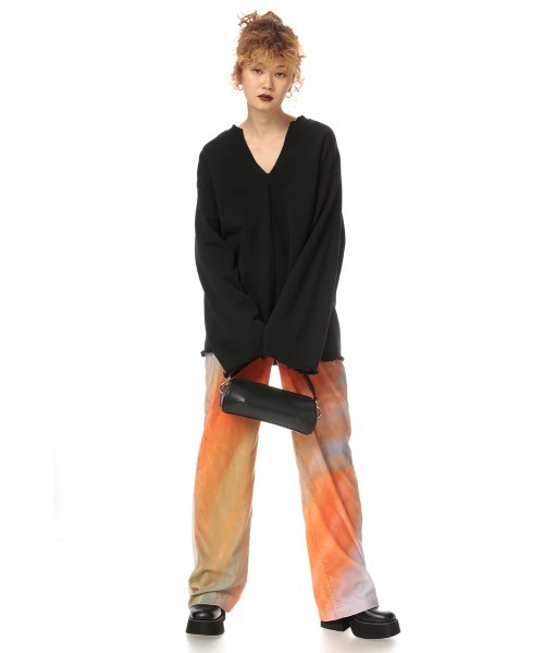 SLY（スライ）の「DAMAGE SKIPPER SW TOPS ダメージ スウェット トップス（スウェット・レディース・ブラック/アイボリー/ライトブルー・FREE）」の10枚目の写真