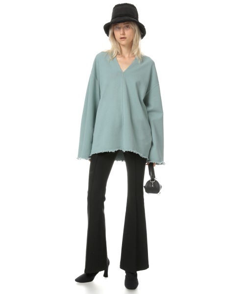 SLY（スライ）の「DAMAGE SKIPPER SW TOPS ダメージ スウェット トップス（スウェット・レディース・ブラック/アイボリー/ライトブルー・FREE）」の15枚目の写真