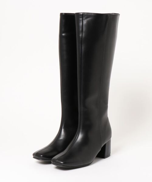 KOBE LETTUCE(コウベレタス)の「スクエアトゥロングブーツ(ブーツ・レディース・ダークブラウン/ブラック/ベージュ・L/LL/S/M)」の6枚目の写真