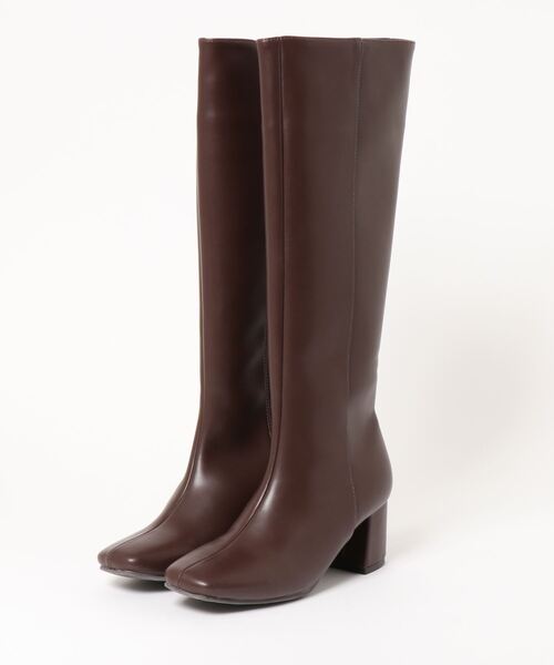 KOBE LETTUCE(コウベレタス)の「スクエアトゥロングブーツ(ブーツ・レディース・ダークブラウン/ブラック/ベージュ・L/LL/S/M)」の7枚目の写真