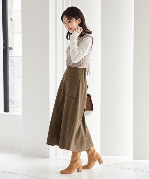 KOBE LETTUCE(コウベレタス)の「スクエアトゥロングブーツ(ブーツ・レディース・ダークブラウン/ブラック/ベージュ・L/LL/S/M)」の12枚目の写真