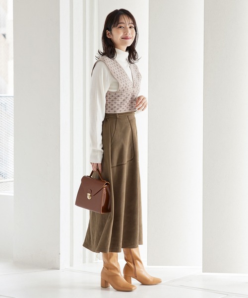 KOBE LETTUCE(コウベレタス)の「スクエアトゥロングブーツ(ブーツ・レディース・ダークブラウン/ブラック/ベージュ・L/LL/S/M)」の13枚目の写真