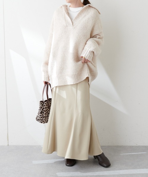 DISCOAT(ディスコート)の「【WEB限定】カラーマーメードスカート(スカート・レディース・ブラック/ブラウン/モカ/ライトベージュ/グリーン/イエロー/ミント/グレー・FREE)」の6枚目の写真