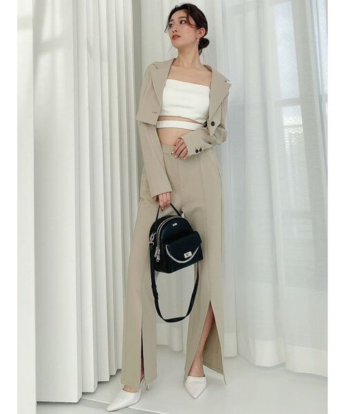 GYDA(ジェイダ)の「【セットアップ着用可】ポンチ ショートジャケット(テーラードジャケット・レディース・パープル/ベージュ・FREE)」の21枚目の写真