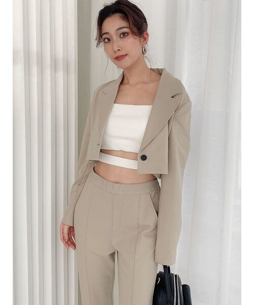 GYDA(ジェイダ)の「【セットアップ着用可】ポンチ ショートジャケット(テーラードジャケット・レディース・パープル/ベージュ・FREE)」の17枚目の写真