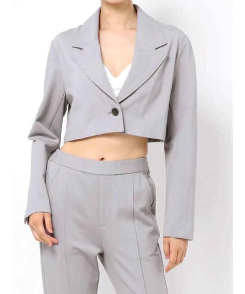 GYDA(ジェイダ)の「【セットアップ着用可】ポンチ ショートジャケット(テーラードジャケット・レディース・パープル/ベージュ・FREE)」の16枚目の写真