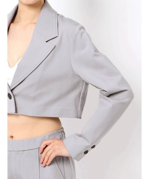 GYDA(ジェイダ)の「【セットアップ着用可】ポンチ ショートジャケット(テーラードジャケット・レディース・パープル/ベージュ・FREE)」の11枚目の写真