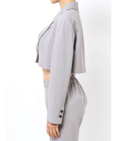 GYDA(ジェイダ)の「【セットアップ着用可】ポンチ ショートジャケット(テーラードジャケット・レディース・パープル/ベージュ・FREE)」の6枚目の写真