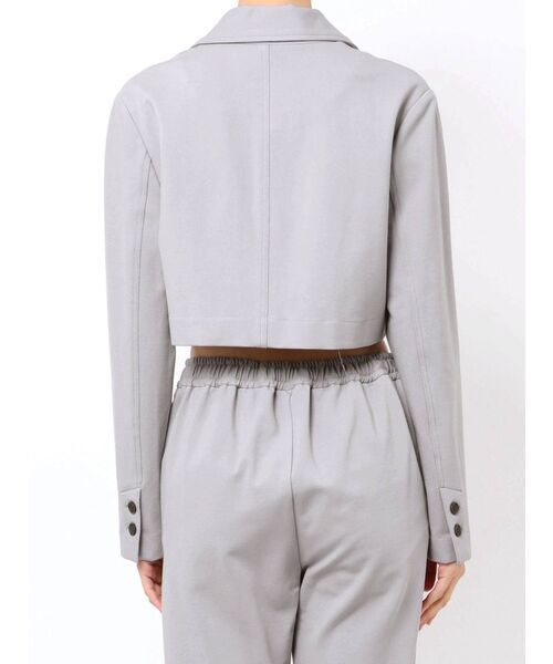 GYDA(ジェイダ)の「【セットアップ着用可】ポンチ ショートジャケット(テーラードジャケット・レディース・パープル/ベージュ・FREE)」の5枚目の写真