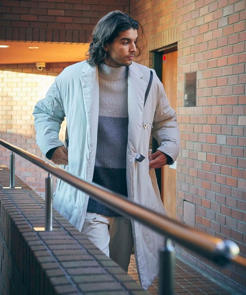 CITY TOKYO（シティトウキョウ）の「SOLOTEX中綿ベルテッドオーバーコート（ダウンジャケット/コート・メンズ・ブラック/オフホワイト/グレー・1/2）」の8枚目の写真