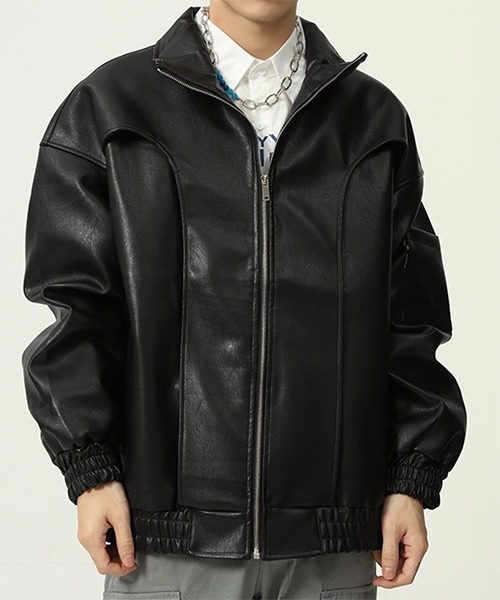 WESTBOY（ウエストボーイ）の「【WB ORIGINALS】PU Leather Blouson WO21W4HOT04（その他アウター・メンズ・ブラック/グリーン/ホワイト・L/XL/M）」の3枚目の写真