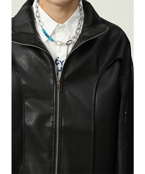 WESTBOY（ウエストボーイ）の「【WB ORIGINALS】PU Leather Blouson WO21W4HOT04（その他アウター・メンズ・ブラック/グリーン/ホワイト・L/XL/M）」の6枚目の写真