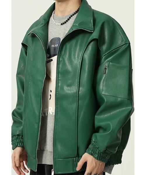 WESTBOY（ウエストボーイ）の「【WB ORIGINALS】PU Leather Blouson WO21W4HOT04（その他アウター・メンズ・ブラック/グリーン/ホワイト・L/XL/M）」の8枚目の写真