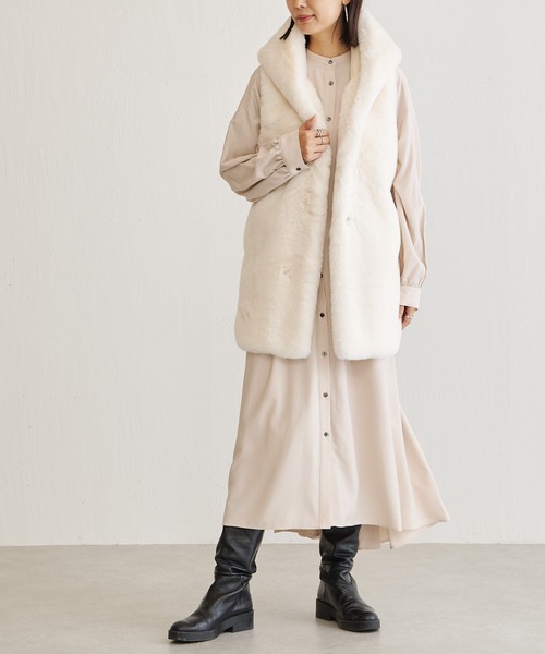 BONbazaar（ボンバザール）の「イレヘムワンピース（ワンピース・レディース・ライトベージュ/ブルー・FREE）」の11枚目の写真