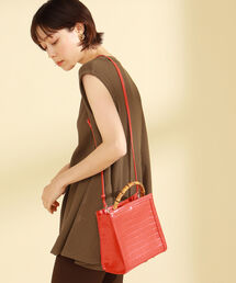 Ray BEAMS | Ray BEAMS / クロコ バンブー バッグ(トートバッグ)