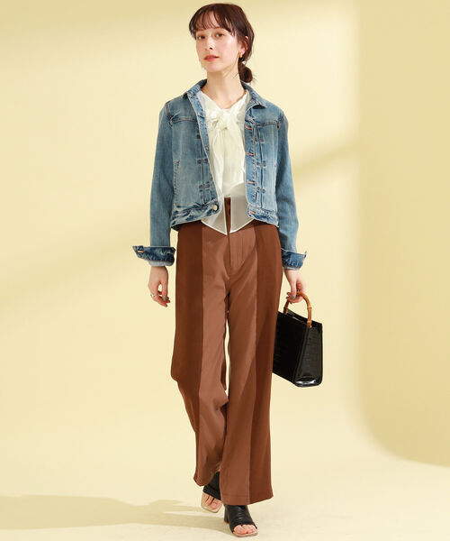 Ray BEAMS（レイビームス）の「Ray BEAMS / クロコ バンブー バッグ（トートバッグ・レディース・オレンジ/ブラック・ONE SIZE）」の3枚目の写真