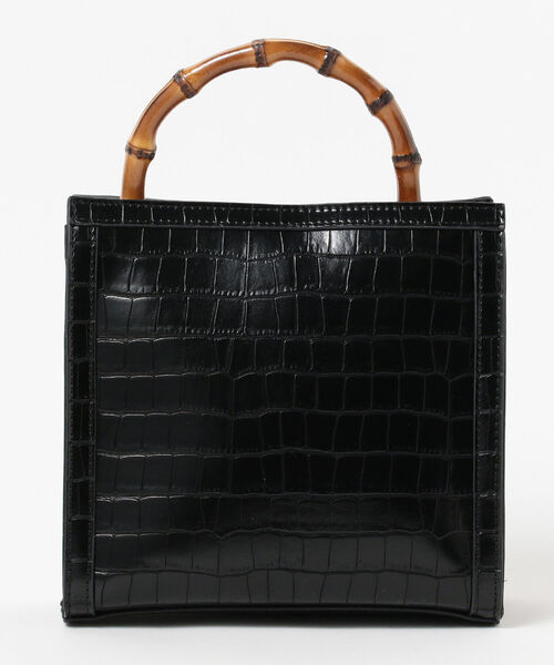 Ray BEAMS（レイビームス）の「Ray BEAMS / クロコ バンブー バッグ（トートバッグ・レディース・オレンジ/ブラック・ONE SIZE）」の9枚目の写真