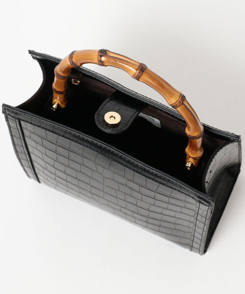 Ray BEAMS（レイビームス）の「Ray BEAMS / クロコ バンブー バッグ（トートバッグ・レディース・オレンジ/ブラック・ONE SIZE）」の10枚目の写真