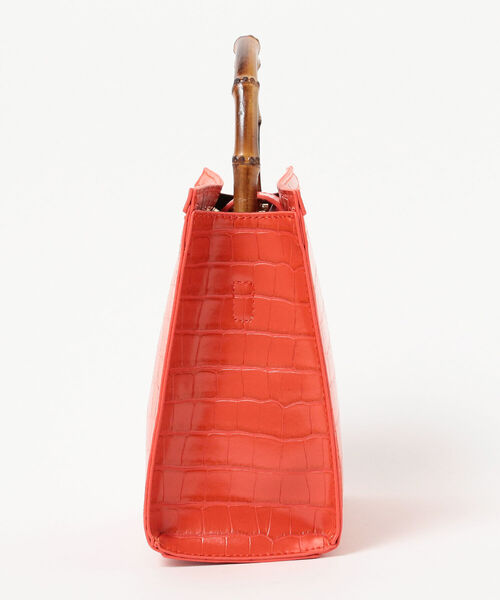 Ray BEAMS（レイビームス）の「Ray BEAMS / クロコ バンブー バッグ（トートバッグ・レディース・オレンジ/ブラック・ONE SIZE）」の13枚目の写真