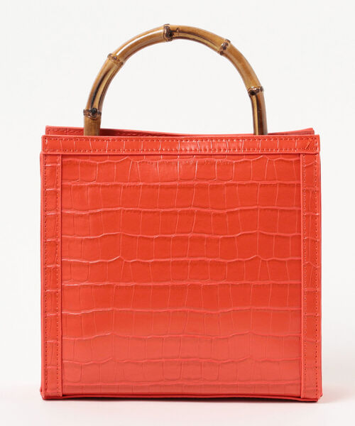 Ray BEAMS（レイビームス）の「Ray BEAMS / クロコ バンブー バッグ（トートバッグ・レディース・オレンジ/ブラック・ONE SIZE）」の14枚目の写真