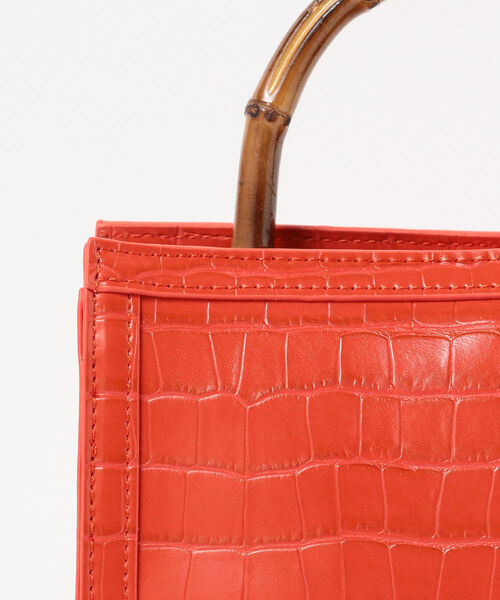 Ray BEAMS（レイビームス）の「Ray BEAMS / クロコ バンブー バッグ（トートバッグ・レディース・オレンジ/ブラック・ONE SIZE）」の16枚目の写真