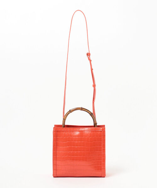 Ray BEAMS（レイビームス）の「Ray BEAMS / クロコ バンブー バッグ（トートバッグ・レディース・オレンジ/ブラック・ONE SIZE）」の18枚目の写真