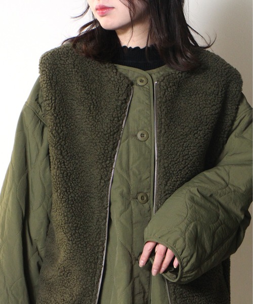 one way（ワンウェイ）の「【oneway】ボアベスト（その他アウター・レディース・ホワイト/ブラック/ダークグリーン・FREE）」の3枚目の写真