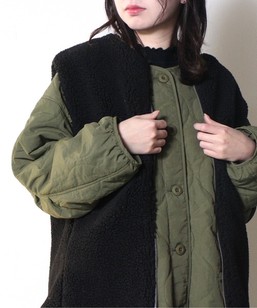 one way（ワンウェイ）の「【oneway】ボアベスト（その他アウター・レディース・ホワイト/ブラック/ダークグリーン・FREE）」の14枚目の写真