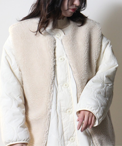 one way（ワンウェイ）の「【oneway】ボアベスト（その他アウター・レディース・ホワイト/ブラック/ダークグリーン・FREE）」の9枚目の写真