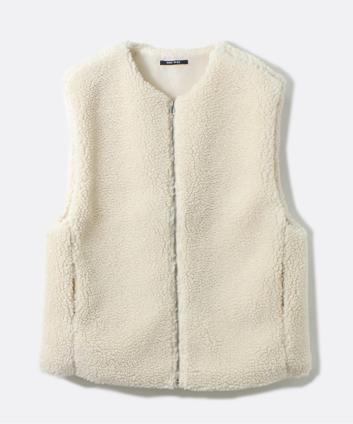 one way（ワンウェイ）の「【oneway】ボアベスト（その他アウター・レディース・ホワイト/ブラック/ダークグリーン・FREE）」の6枚目の写真