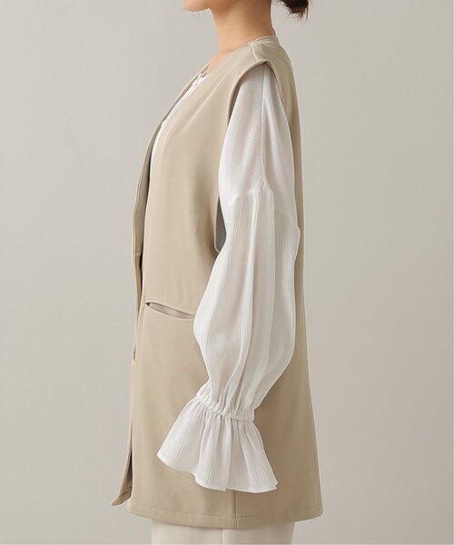 frames RAY CASSIN（フレームスレイカズン）の「ノーカラージレ（テーラードジャケット・レディース・ベージュ/ブラック・FREE）」の15枚目の写真