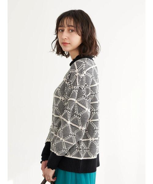 earth music&ecology（アースミュージックアンドエコロジー）の「ジャカードニットプルオーバー(ダイヤ)＊（ニット/セーター・レディース・ブラック/ネイビー/ブラウン・FREE）」の18枚目の写真