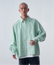 fuv. | fuv - wide silhouette stripe shirt / ワイドシルエットストライプシャツ made in INTER FACTORY(シャツ/ブラウス)