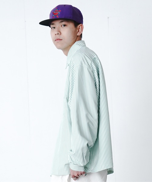 fuv.(ファブ)の「fuv - wide silhouette stripe shirt / ワイドシルエットストライプシャツ made in INTER FACTORY(シャツ/ブラウス・メンズ・ブラック/イエロー/ブルー/グリーン・MEDIUM/LARGE)」の17枚目の写真