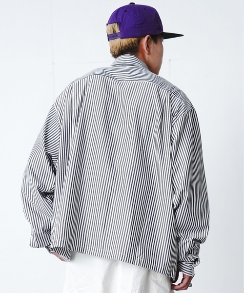 fuv.(ファブ)の「fuv - wide silhouette stripe shirt / ワイドシルエットストライプシャツ made in INTER FACTORY(シャツ/ブラウス・メンズ・ブラック/イエロー/ブルー/グリーン・MEDIUM/LARGE)」の12枚目の写真