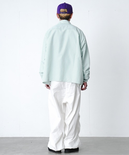 fuv.(ファブ)の「fuv - wide silhouette stripe shirt / ワイドシルエットストライプシャツ made in INTER FACTORY(シャツ/ブラウス・メンズ・ブラック/イエロー/ブルー/グリーン・MEDIUM/LARGE)」の13枚目の写真