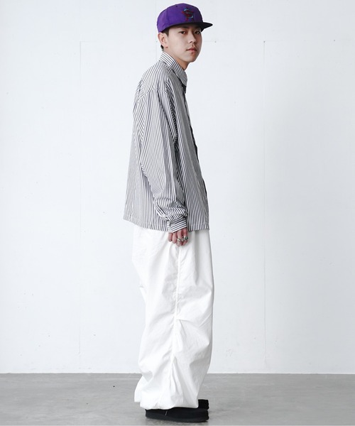 fuv.(ファブ)の「fuv - wide silhouette stripe shirt / ワイドシルエットストライプシャツ made in INTER FACTORY(シャツ/ブラウス・メンズ・ブラック/イエロー/ブルー/グリーン・MEDIUM/LARGE)」の20枚目の写真
