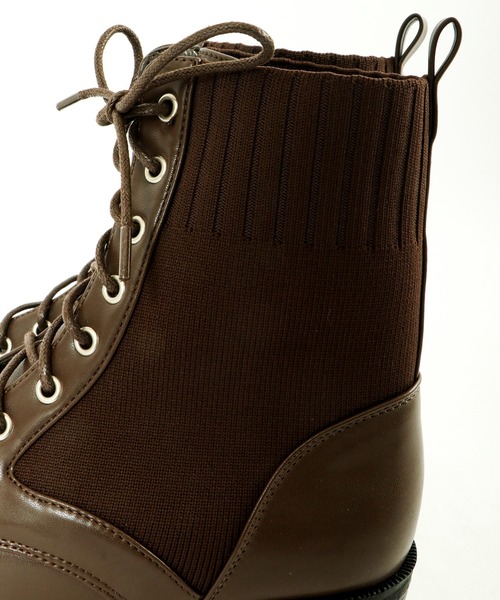 LibertyDoll(リバティードール)の「LibertyDoll 美シルエット レースアップ ニット ブーツ(ブーツ・レディース・ブラック/ダークブラウン/アイボリー・LL/S/M/L)」の16枚目の写真