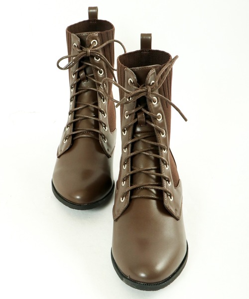 LibertyDoll(リバティードール)の「LibertyDoll 美シルエット レースアップ ニット ブーツ(ブーツ・レディース・ブラック/ダークブラウン/アイボリー・LL/S/M/L)」の10枚目の写真